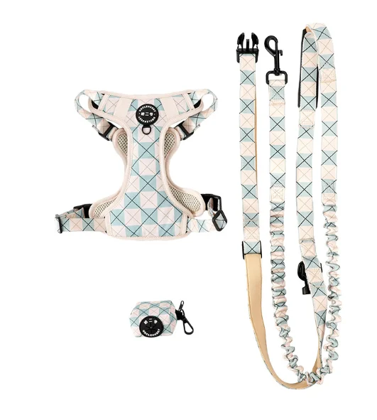 New lead rope three-piece set of anti-breakaway leash H shaped adjustable chest back dog walk rope