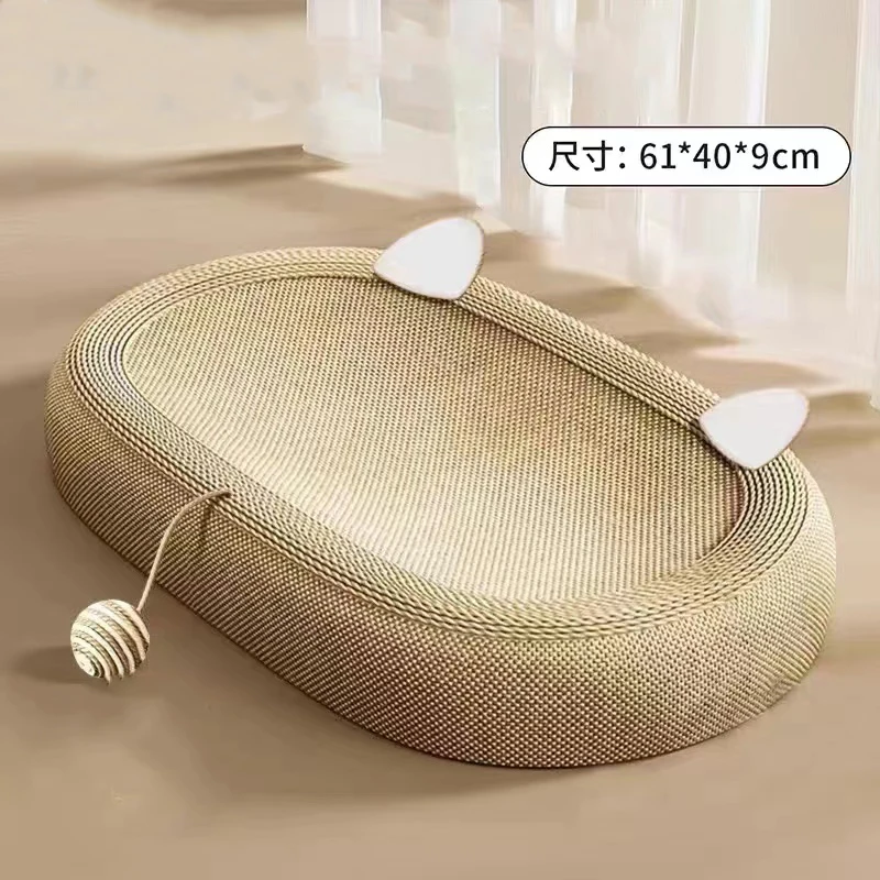 Almohadillas rascadoras ovaladas para gatos, tabla rascadora de Sisal/tela para gatos, juguete para morder, afilar las uñas, suministros para