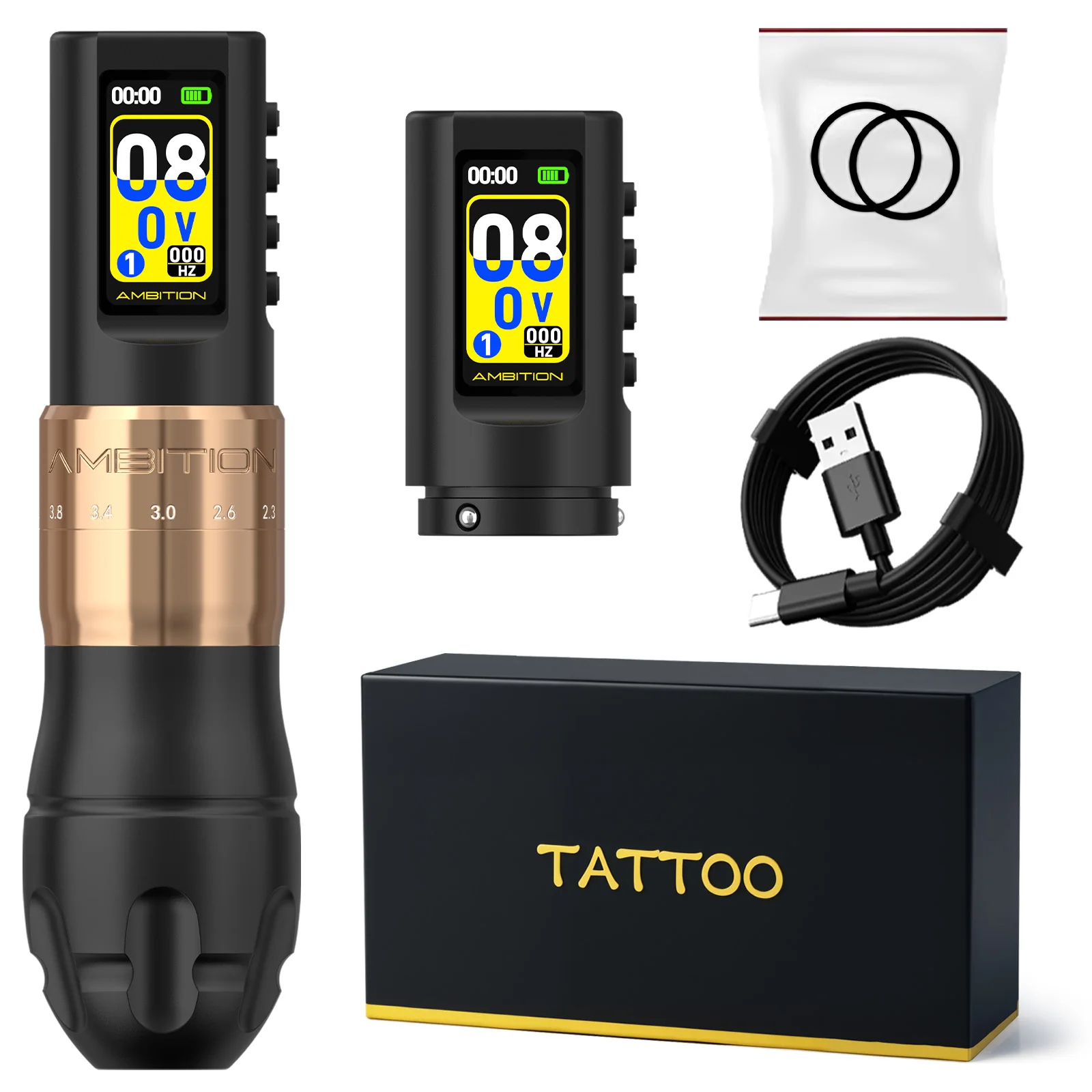 Ambition C3 Professional Wireless Tattoo Machine Pen 7 Adjustable