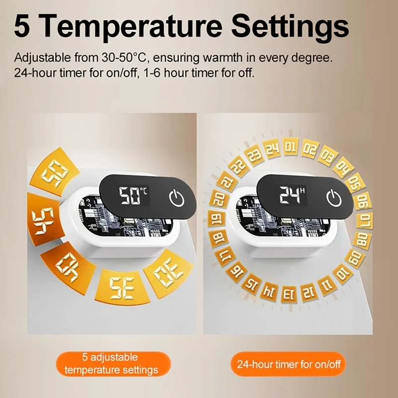 Smart Digital Display Heated Desk Pad, Large Heating Mouse Mat with Touch Control, Gear Memory, Warm Desk Heater for Office
