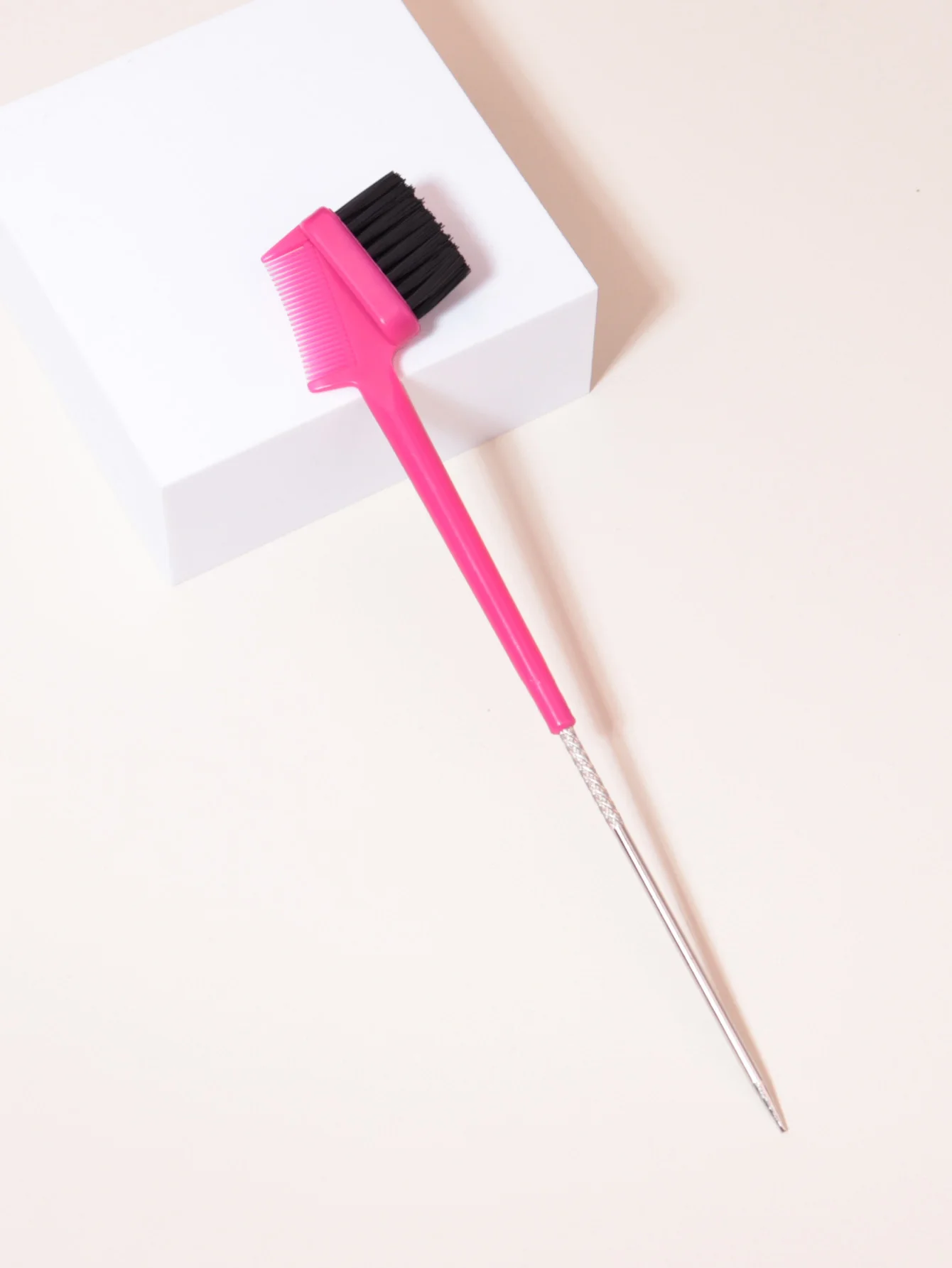 Steel Needle Hair Edge Brush, Double-Sided Edge Control Brush Comb, Natural Styling Hair Edge Eyebrow Brush, Suitable for Women