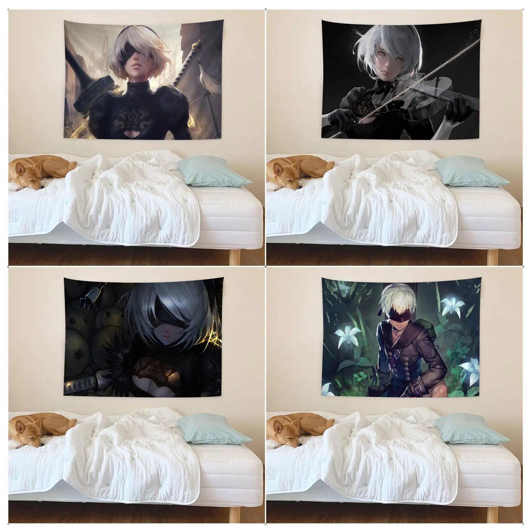 

NieR Automata Tapestry Colorful Tapestry Wall Hanging Bohemian Wall Tapestries Mandala Wall Hanging Sheets