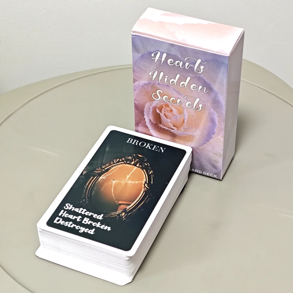 Hearts Hidden Secrets Oracle Deck 10.3*6cm Situations Cards Glossy Twin Flame Deck Feelings Messages Deck 78 Cards