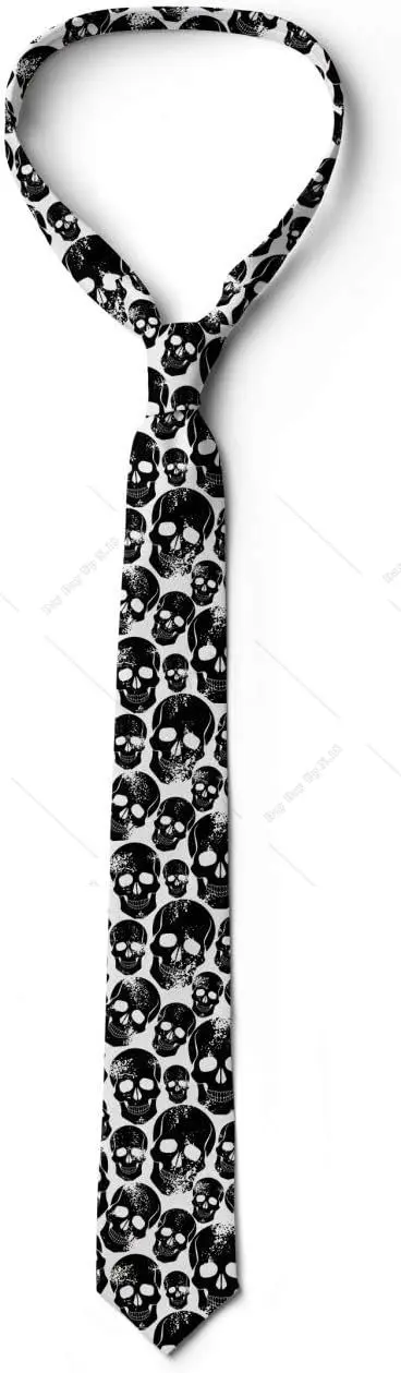 Black Skulls Multicolor Modern Men's Tie Halloween Gothic Men Accessories Necktie Neckties Soft Comfortable