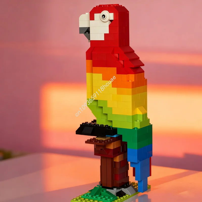 

298pcs MOC Rainbow Parrot Classiced Model Building Blocks Construction DIY Creative Idea Brick Christmas Gift Kids Toy Birthday