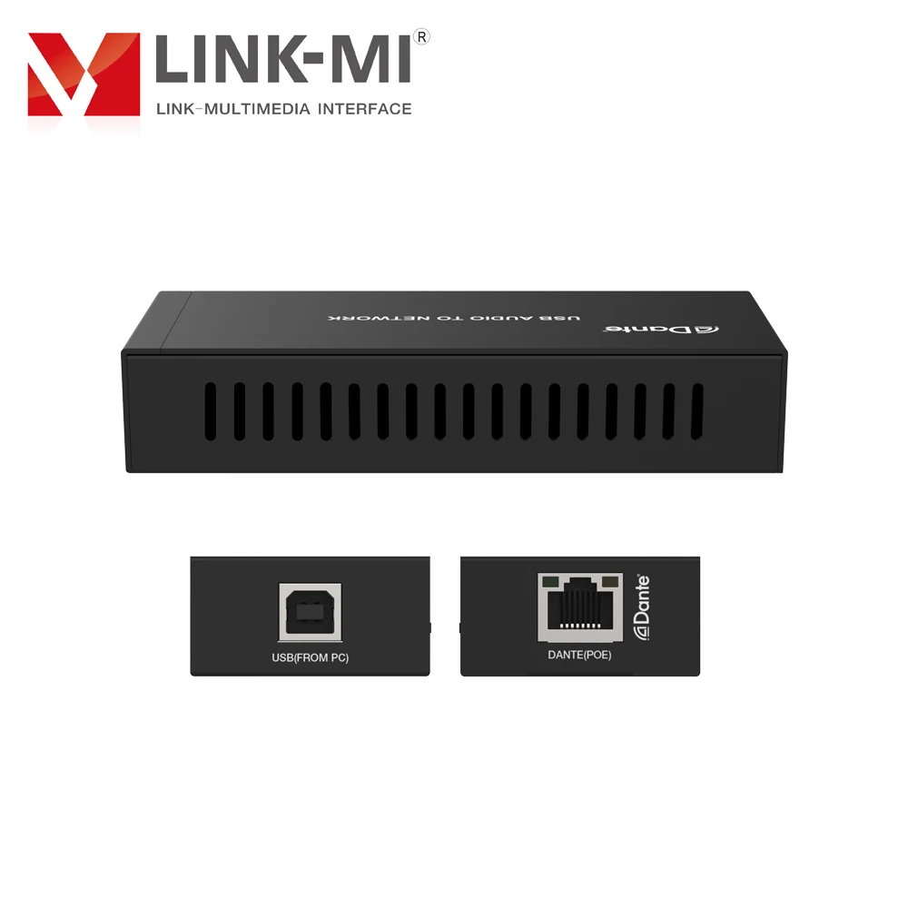 

LINK-MI Dante 2CH USB Audio Encoder/Decoder Dante sound card adapter support USB audio transmission POE for recording studios