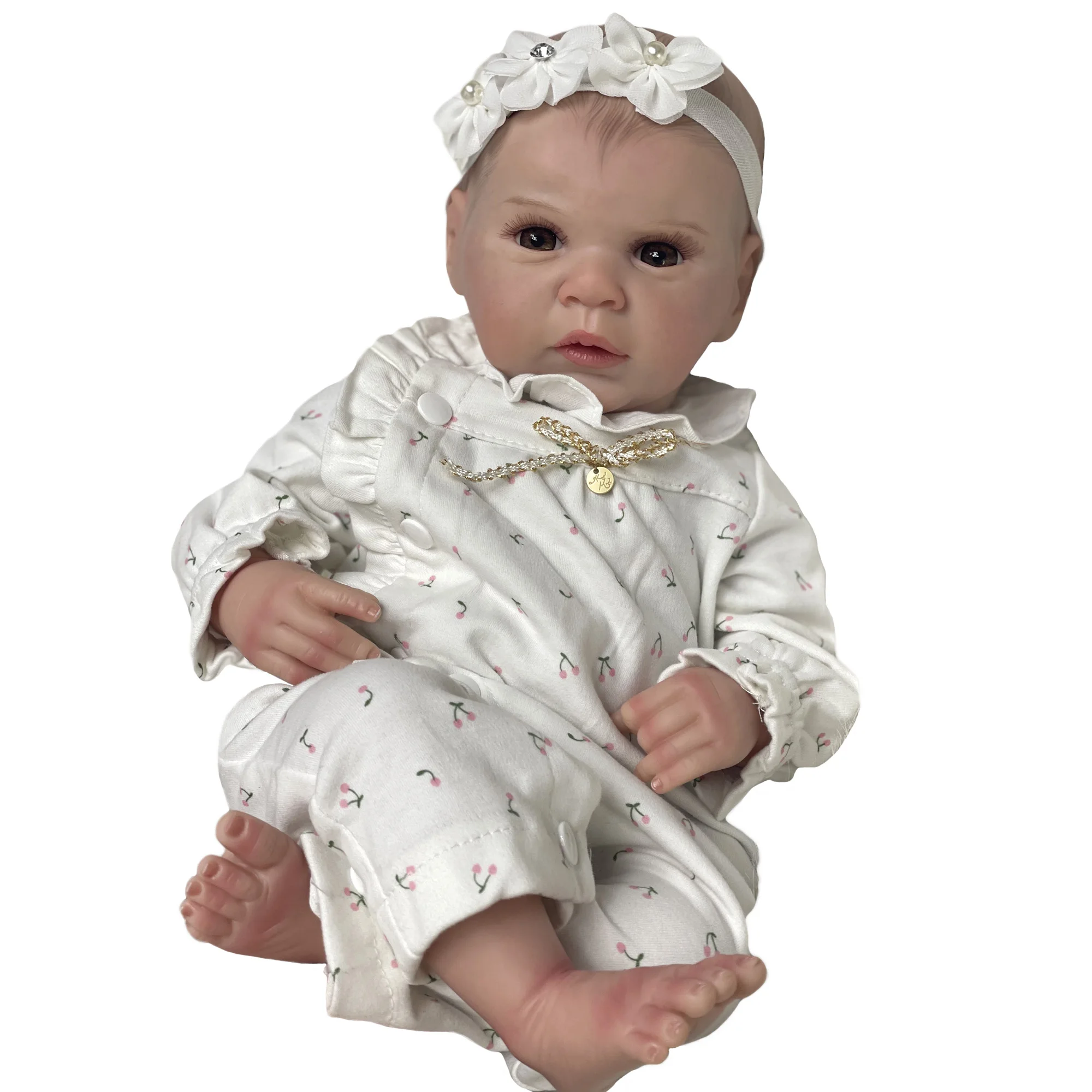 22 inch Lifelike Painted Hair Newborn Bebe Reborn Doll Handmade Painted Lovely Open Eyes Reborn Doll