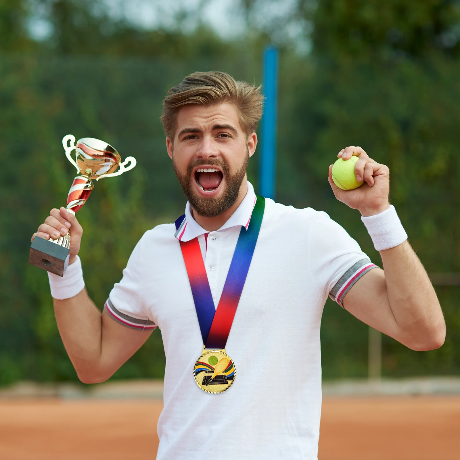 

1pcs Tennis Medal First Place Winner Cheer Award Sports Competition Medals Party Favors Zinc Alloy Lightweight Small Size For