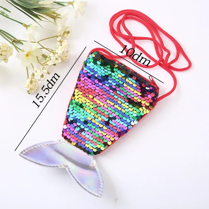 Kids Cute Fashion Mermaid Mini Sequin Girls Bag Baby Lightweight Single Shoulder Crossbody Bag