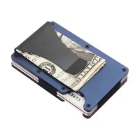 Cartera Minimalista para Hombre y Mujer, Cartera Delgada con Protección RFID, Resistente a los Arañazos, Tarjetero y Clip para Billetes, Fácil de Extraer Dinero