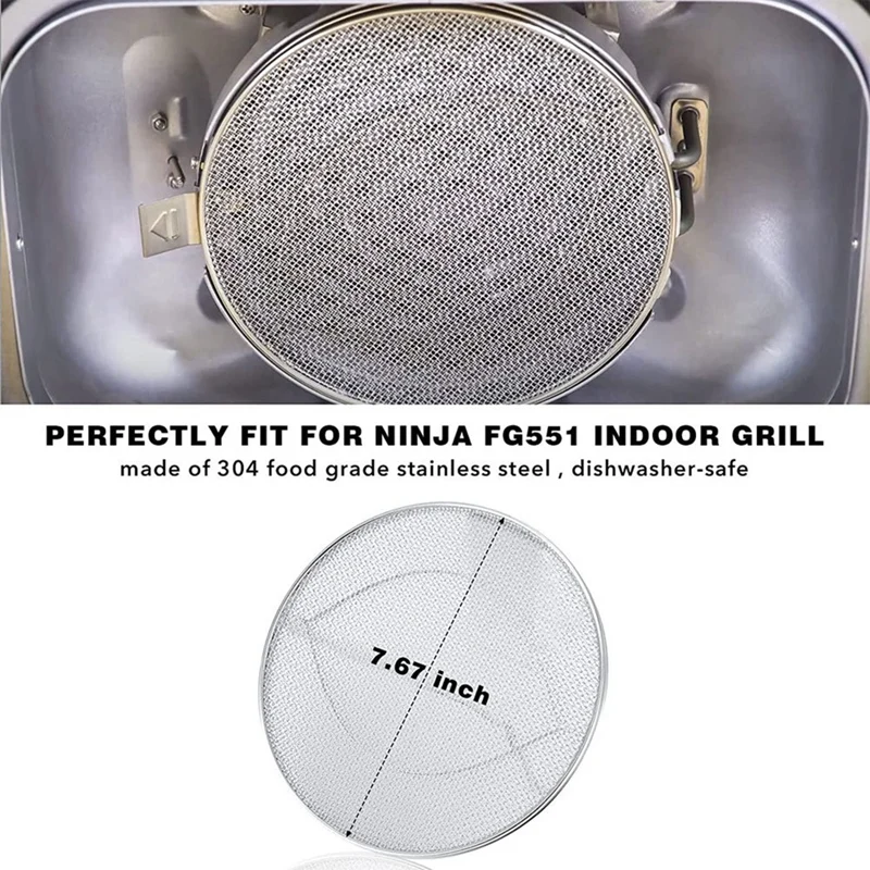 Stainless Steel Splatter Shield For Ninja Foodi FG551 Accessories For Ninja Foodi Smart XL 6-In-1 Indoor Grill