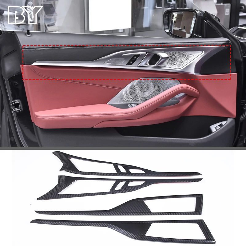 

For BMW 8 Series G16 2019-2022 Real Carbon Fiber Car Inner Door Panel Decoration Sticker Car Styling Accessories