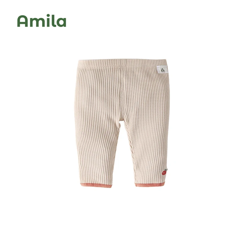 Amila Kids Leggings 2022 Spring and Autumn New Tight Cotton Trousers Baby Girls Warm Pants Soft  Children\'s Clothing