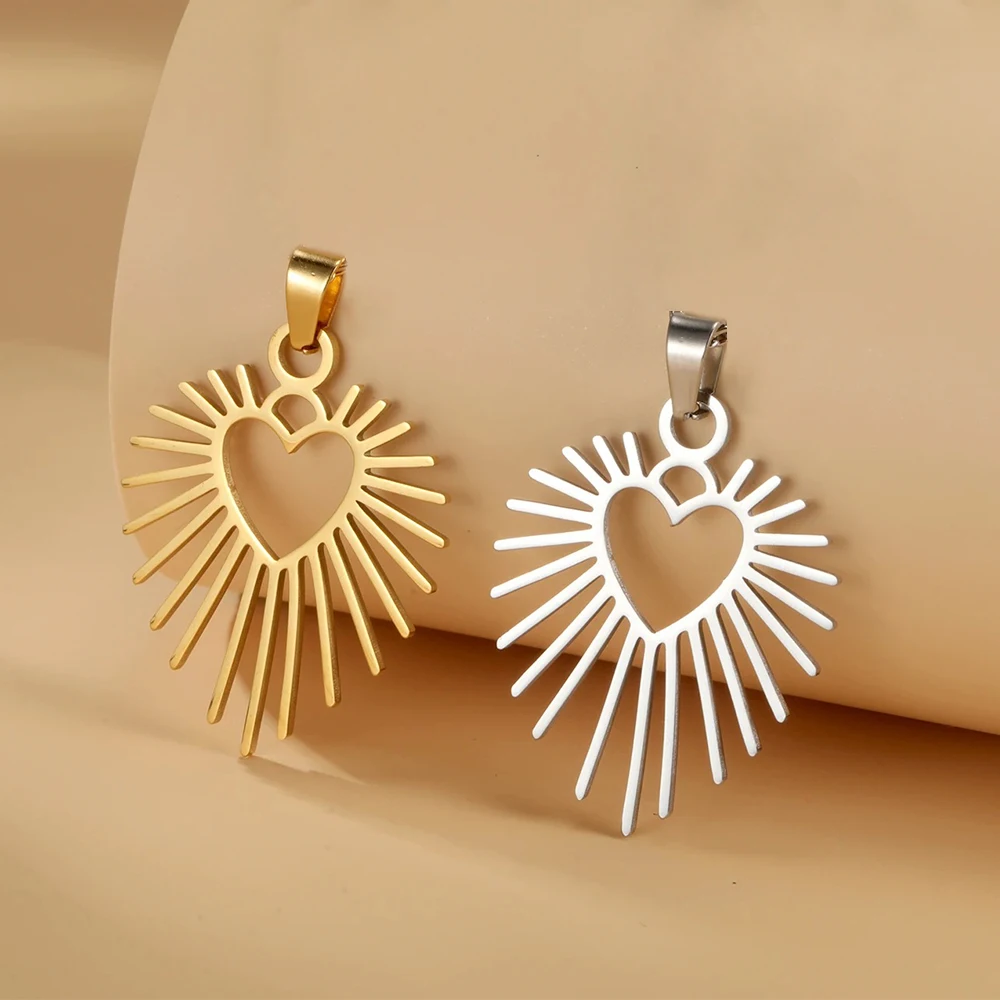 EUEAVAN 1pc Stainless Steel Spiral Pendant Bohemian Geometric Round Heart Drop Shaped Swirl Charms DIY Jewelry Making Supplies