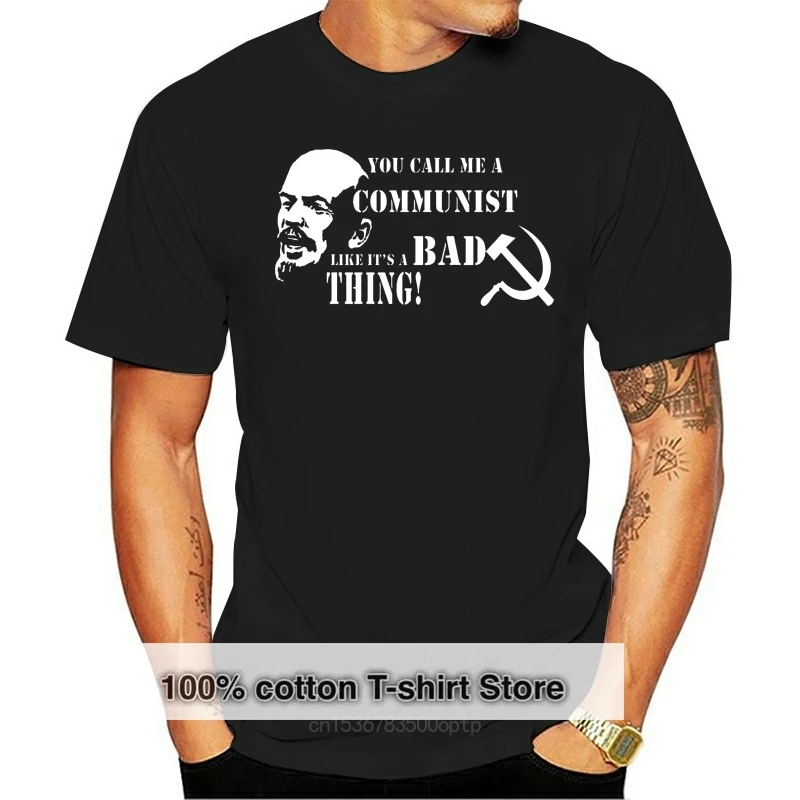 Communist T-Shirt Political Lenin Russia Socialist Men Marxist T Shirt Cotton Men Short Sleeve Tee Shirts Fashion Classic