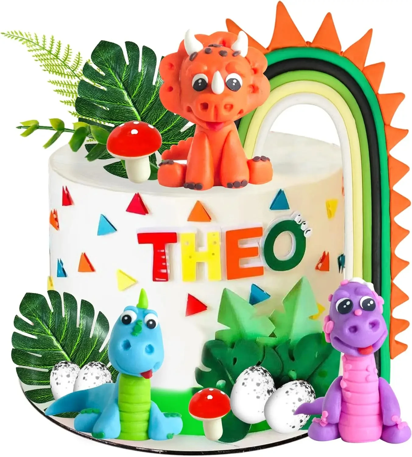 3PCS Dinosaur Theme Party Cake Topper Birthday Party Decorations Kids Boy Cake Decor