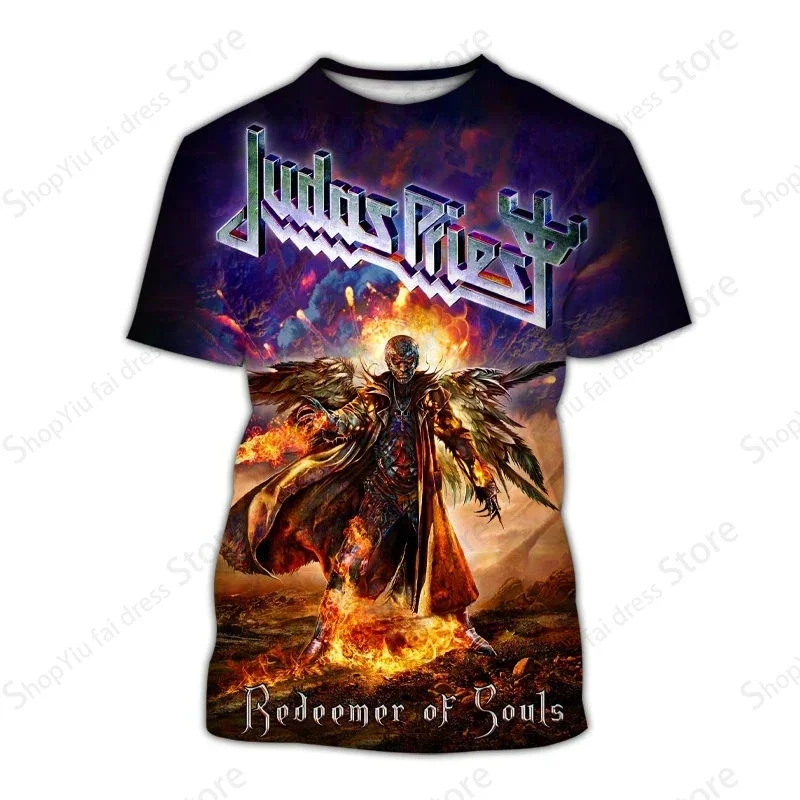 

Heavy Metal Rock Band T Shirt Judas Priest 3d Print T-shirt Men Women Fashion T-shirts Kids Short Sleeve Tops Tees Mens Clothing