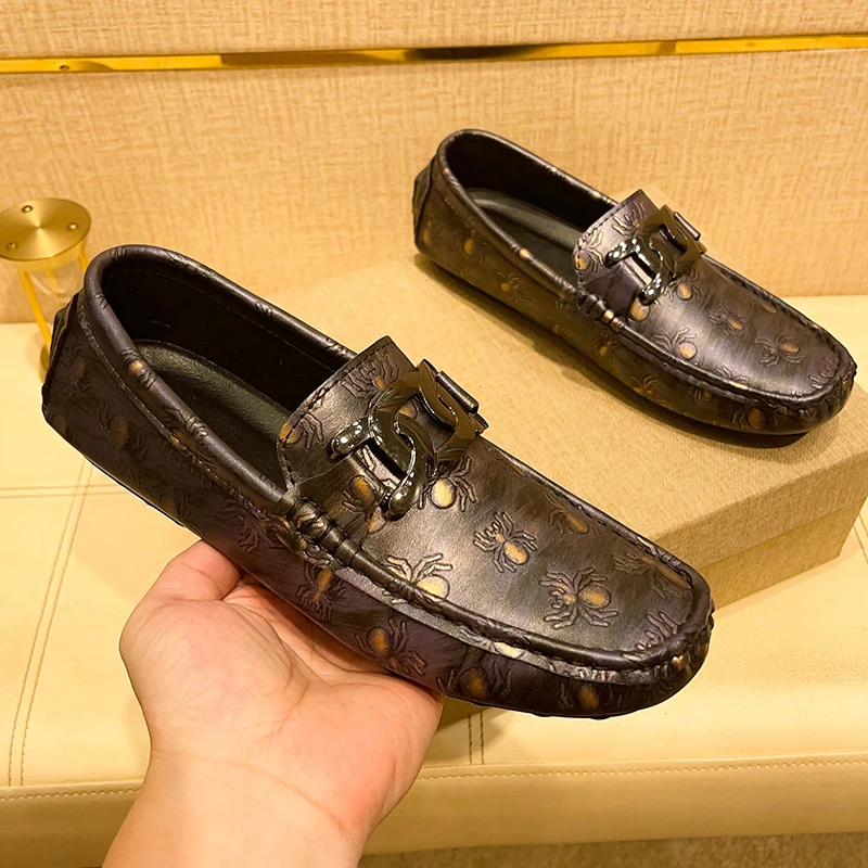 Men's Slip-On Soft Bottom Casual Shoes British Style Versatile Trendy Men Loafers Shoes Comfortable All-Match Loafers