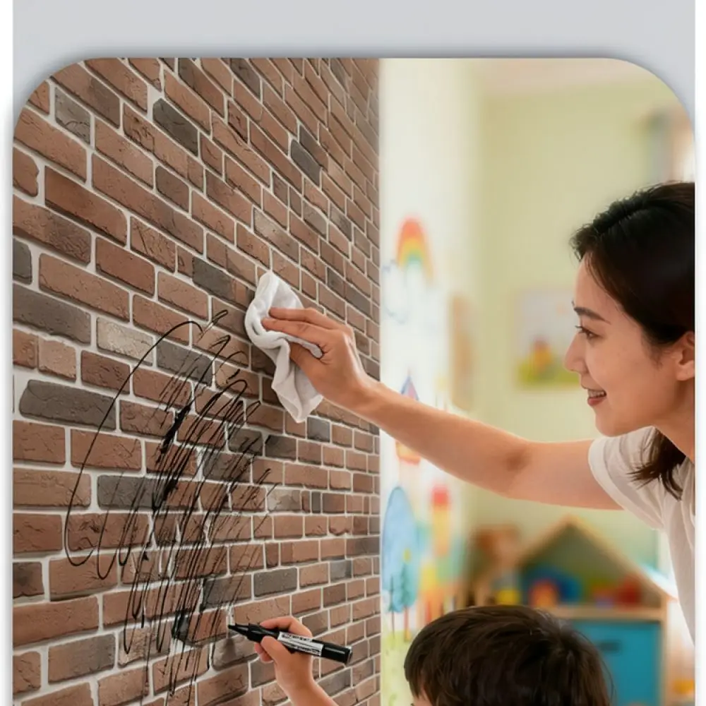 Retro Brick Design Wallpaper Peel And Stick PVC Mural For Television Background Bedroom Living Room Home Decor Paper
