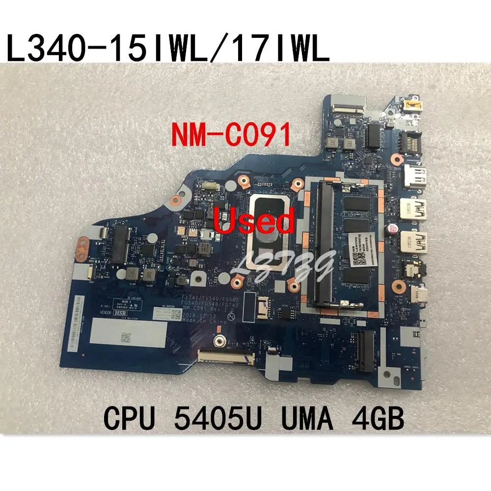 Placa base utilizada para portátil lenovo Ideapad, L340-15IWL/L340-17IWL/V340-17IWL, con CPU 5405U, UMA, 4GB, FRU, 5B20S42161, 5B20S42162