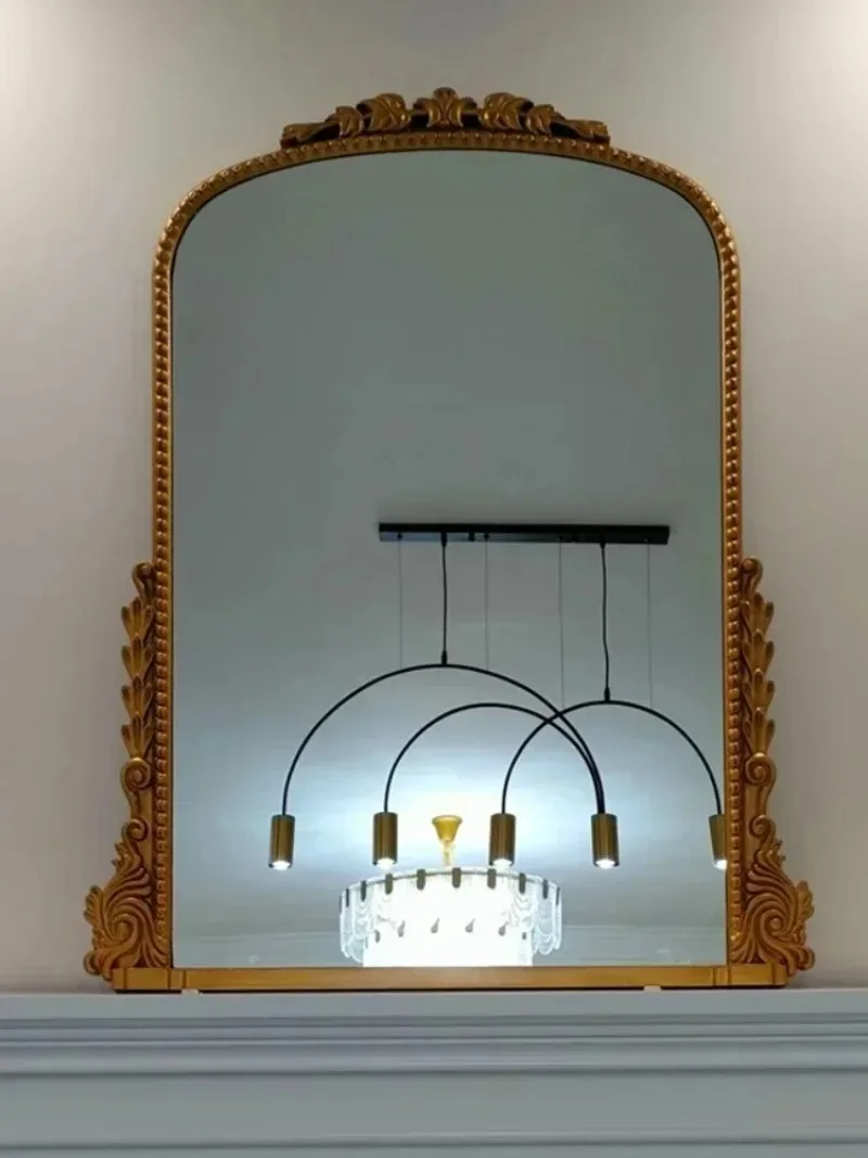 makeup mirror dresser large wall-mounted carved makeup mirror