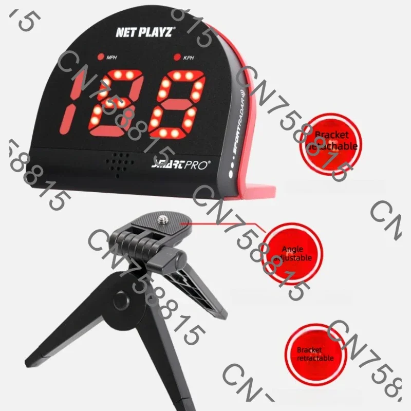 Portable Balls Parts，Professional Tennis Speedometer Serve Swing Practice Tennis Speedometer Voice Broadcast Ball Speed Radar