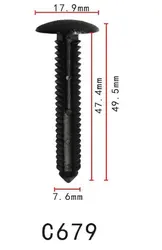 50/100pcs 45mm Long Black Nylon Christmas Tree Type Retainer Clips Ford # W707889-S300