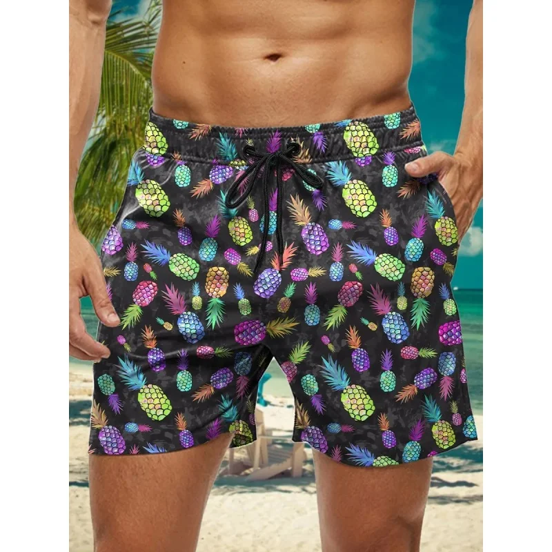 Bañadores con estampado de loro y piña para hombre, pantalones cortos de playa con estampado 3D de tentáculo marino, pantalones cortos de Surf holgados deportivos informales de verano