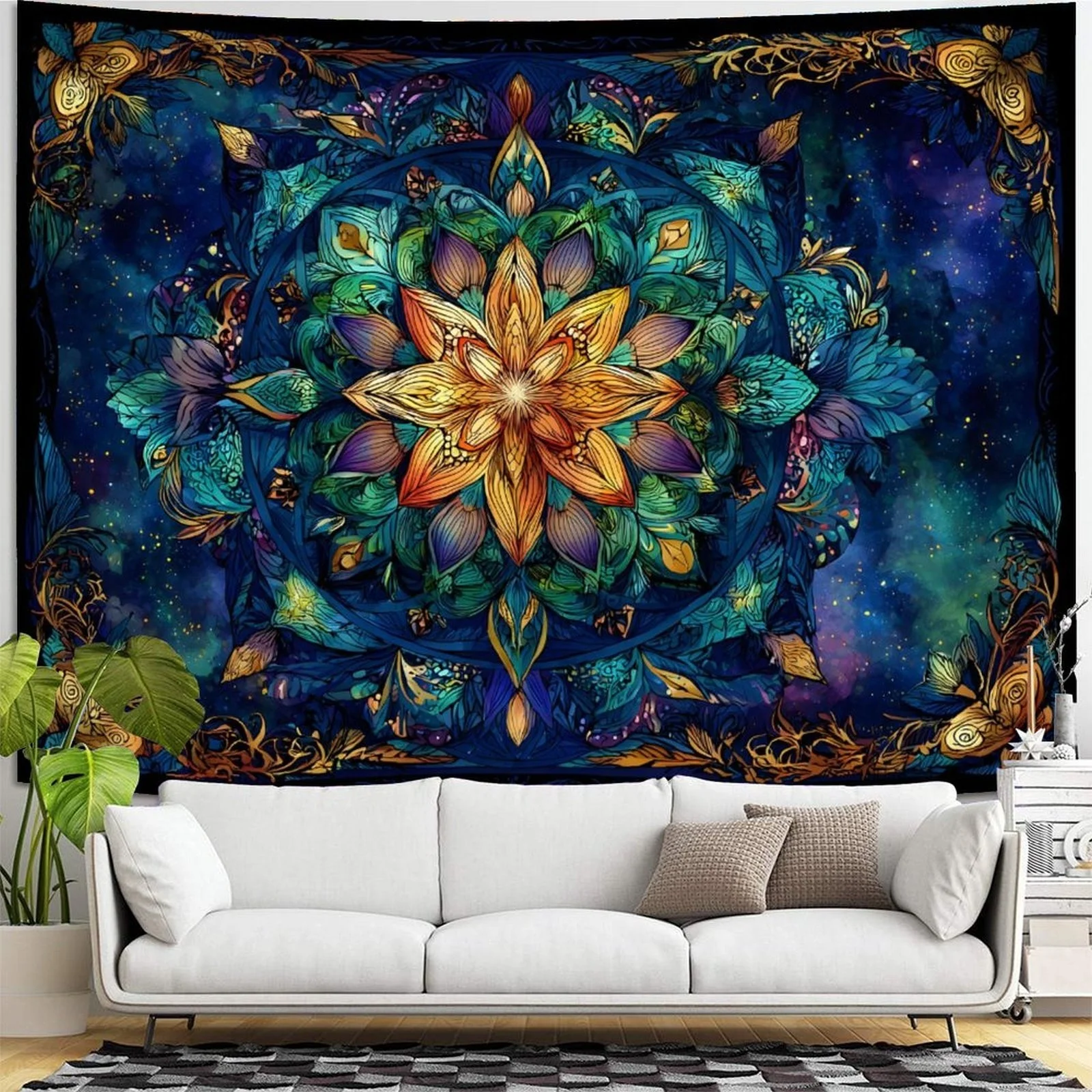 Bohemian Boho Tapestry Wall Hanging Mandala Cosmic Galaxy Astrology Art Celestial Spiritual Decor for Room Home Decoration