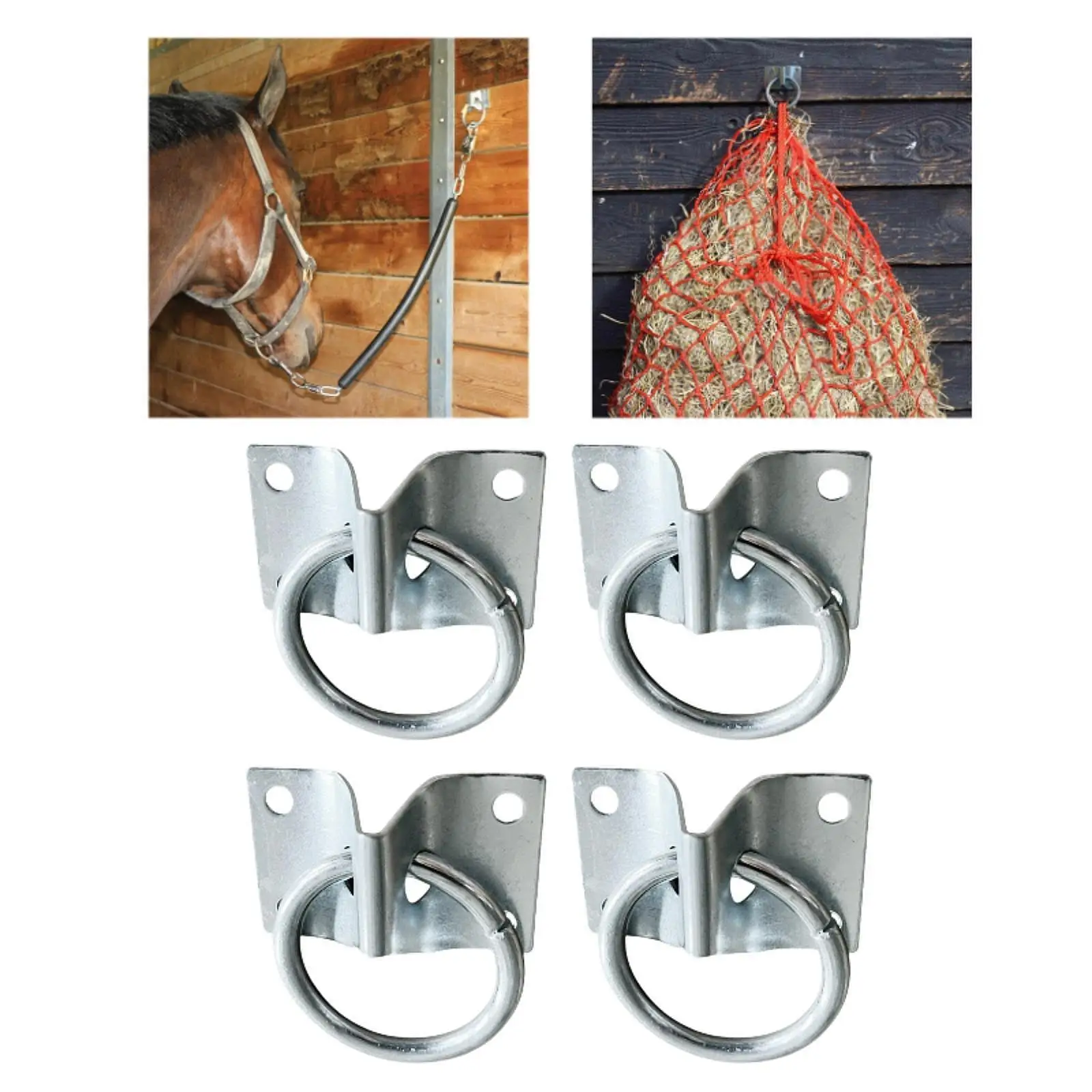 

4Pcs Horse Tie Ring Practical Professional Durability Tether Premium Portable