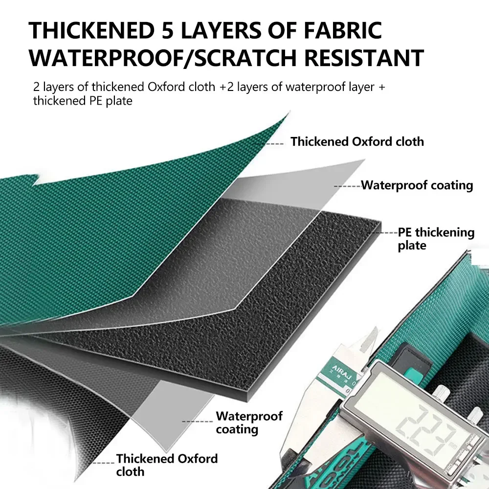 Large Electrician Tool Bag Organizer Heavy Duty Tool Pouch Bag Waterproof Anti-Fall Storage Bag with Multi Pockets Pochete