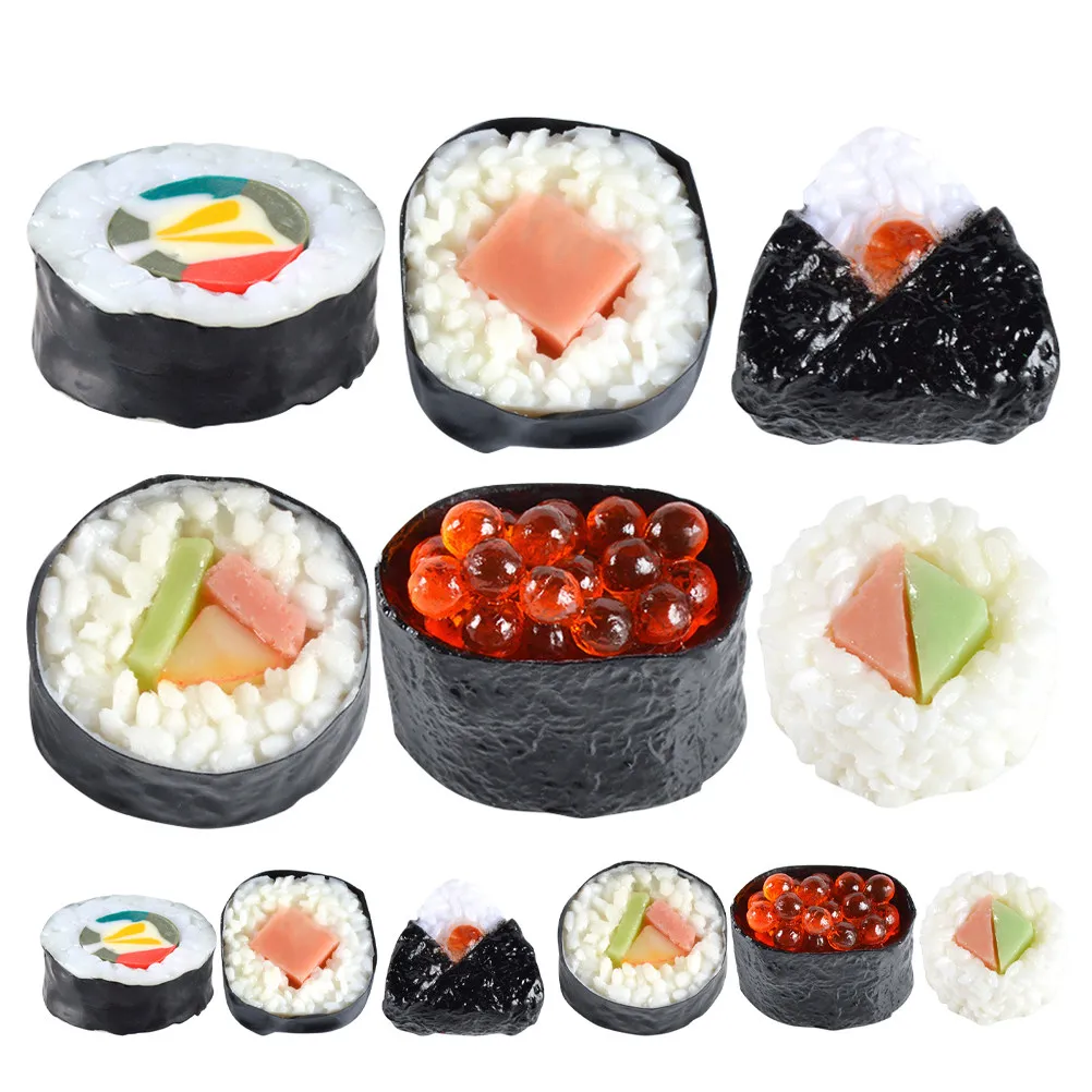 12-teiliges Realistisches Sushi-Requisiten-Set Japanischer Onigiri Nori-Seetang-Stil für Fotoshootings Restaurant-Dekoration Lehrmaterial