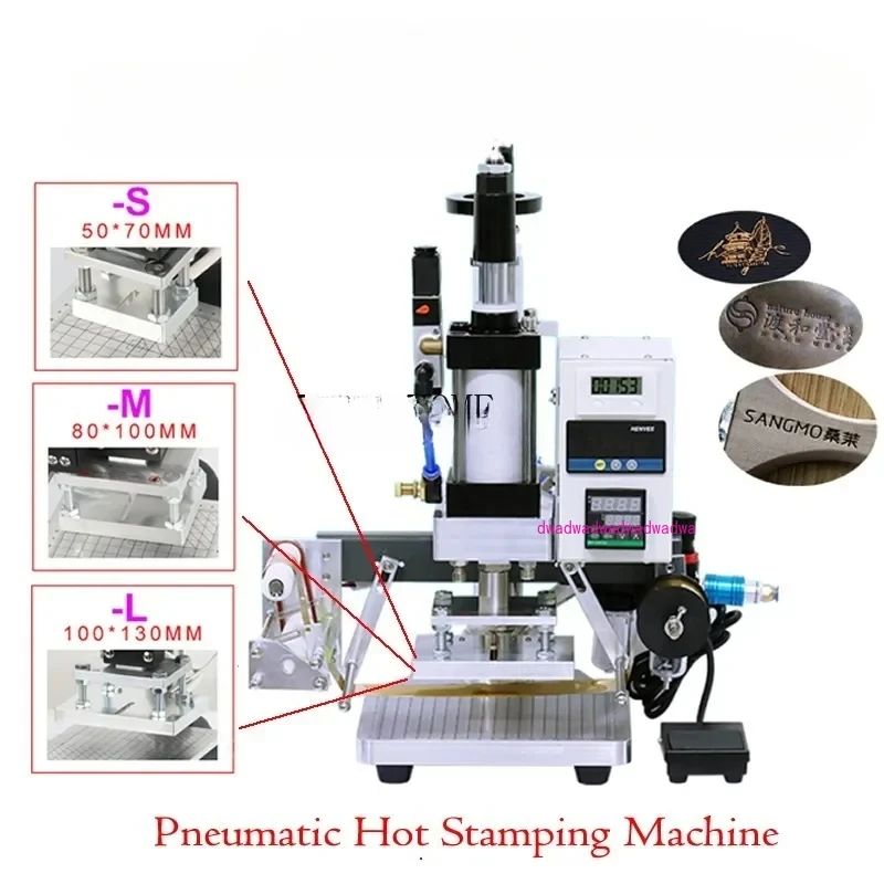 

Bronzing Machine Hot Stamping Machine Pneumatic Embossing Machine with Positioning Slider for PVC Leather