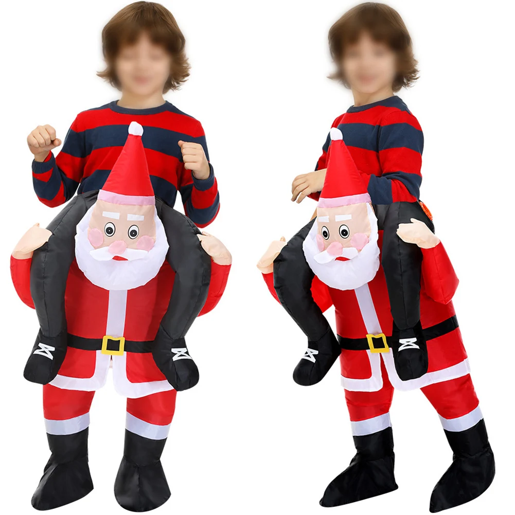 Disfraz inflable de Papá Noel y muñeco de nieve: ropa divertida y festiva para alegría navideña, suministros versátiles para fiestas en el hogar