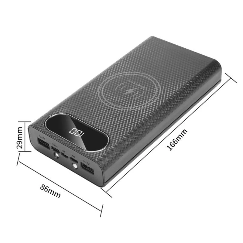 5W 10W 22.5W QC3.0 LCD Display 6x21700 Fast Battery for Case Detachable for Shell Wireless Charging Bo