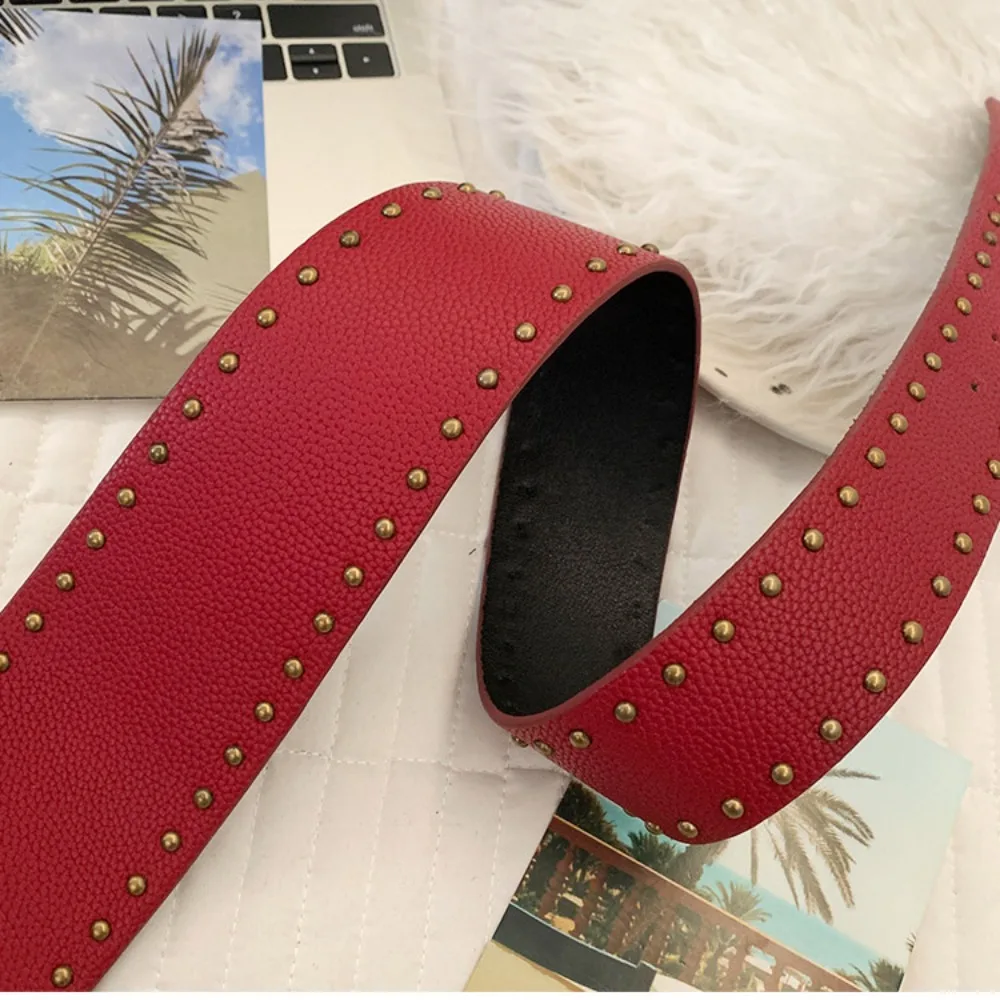 عادية برشام ريترو شارع برشام حزام Harajuku حجر الراين زهرة واسعة زنار الجمالية مشبك دائري بولي حزام حزام جلد الجينز