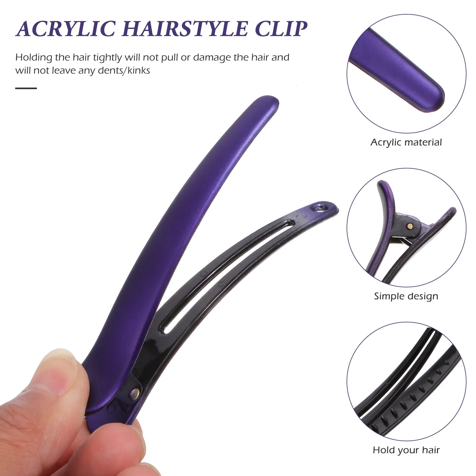 12Pcs Retro Hair Clip Set Lightweight Acrylic Hairdressing Clips Firm Hold No Hair Dents for Women Styling DIY Accessories