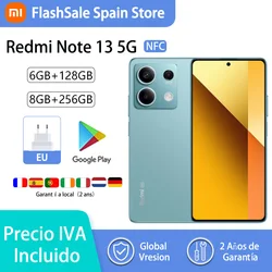 Xiaomi Redmi Note 13 5G，Teléfonos inteligentes，NFC,MediaTek Dimensity 6080，120HZ，108MP Camera，33W charging，5000mAh，Garantía local，Versión global