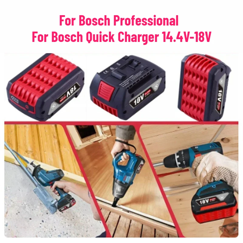 

Аккумулятор Li-ion 18В 6.0Ач BAT610G+AL1820CV для Bosch Professional, совместим с быстрой зарядкой Bosch 14.4В-18В