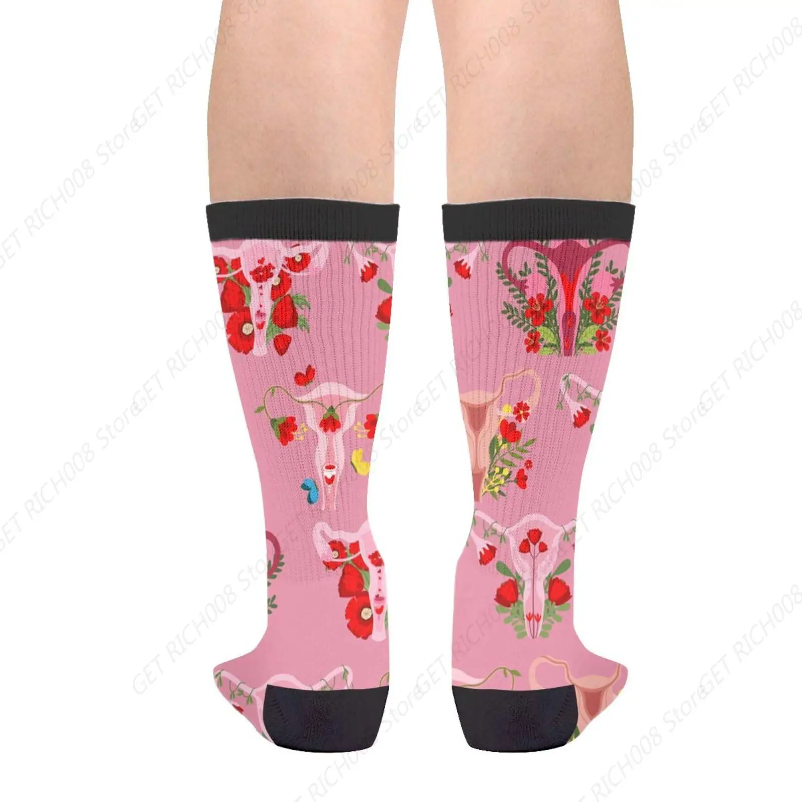 Womb Uterus Female Ovaries Vagina Casual Funny Funky Novelty Fashion Socks For Men Women Print