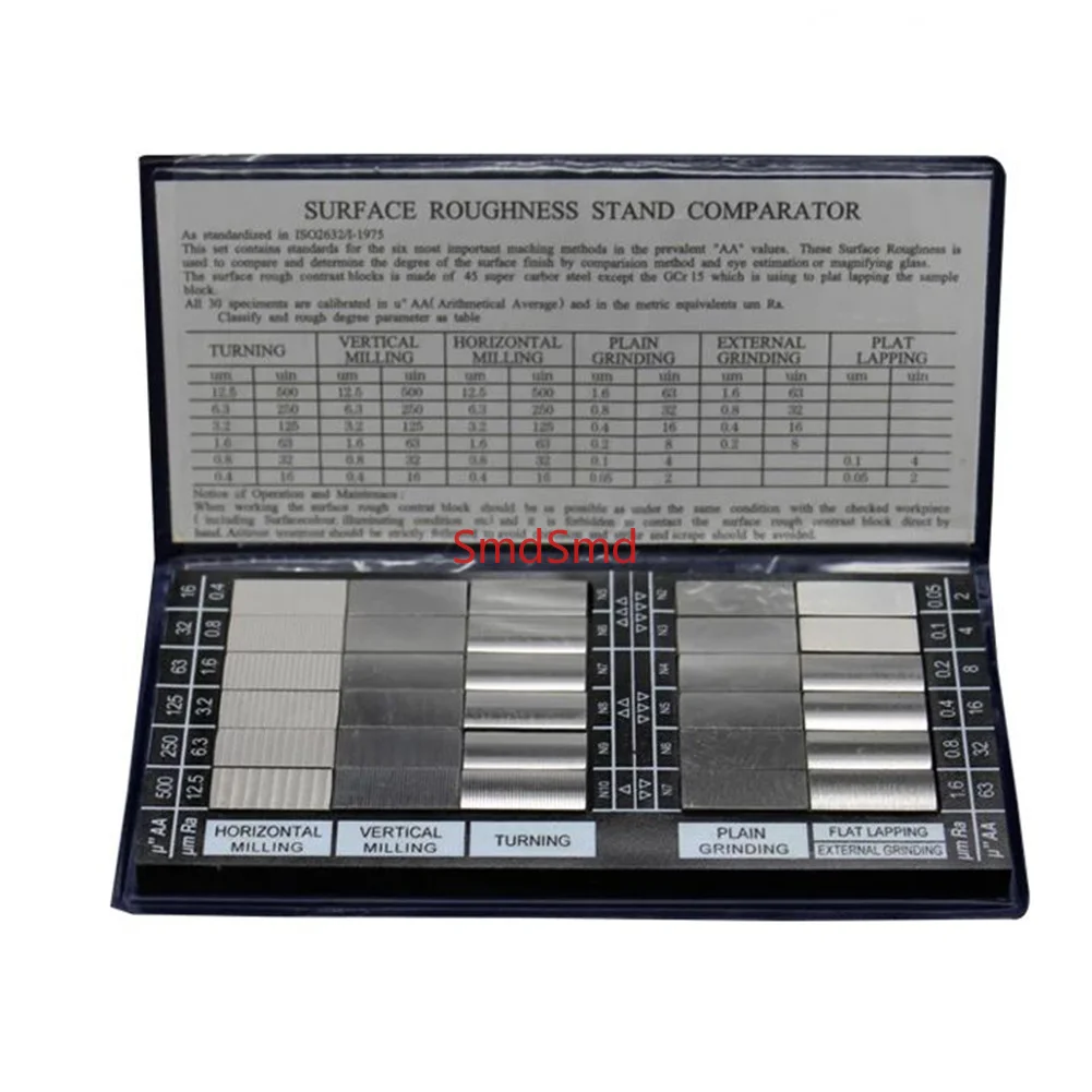 Surfaces Roughness Comparison Sample Block Notebook Sample 30 Blocks Ra0.05-12.5mm Roughness Sample Block