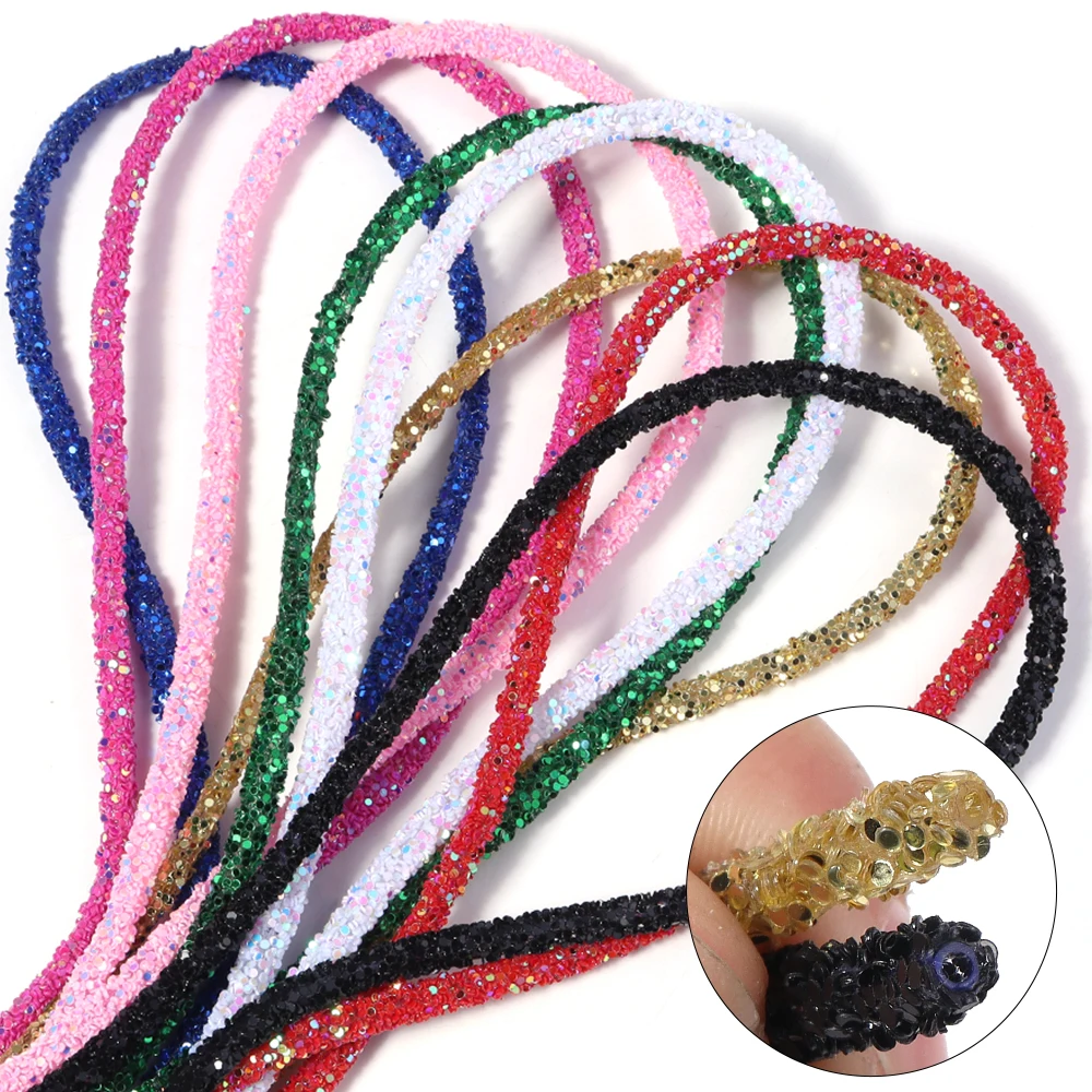 

6mm 5yards Rhinestones Sequins Trimmings Glue-On Soft Tube Cord Rope Strings DIY Garment Shoes Party Wedding Decoration