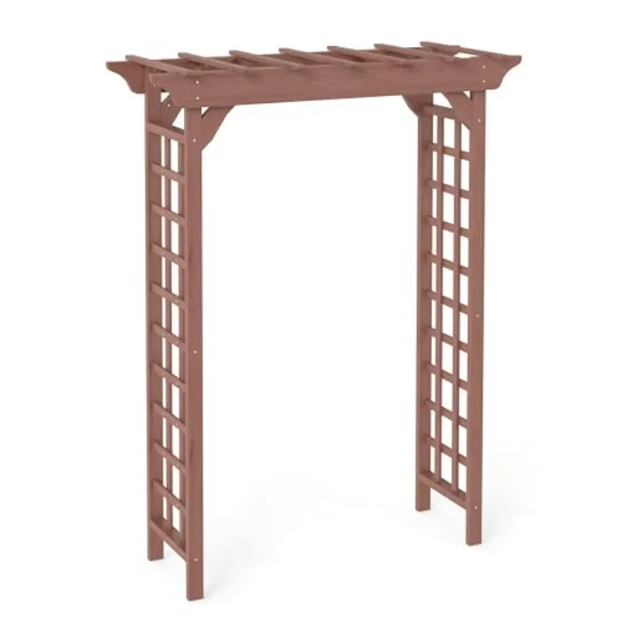 Outdoor wooden garden arbor arch for climbing plants, natural wood color, weather-resistant finish, ideal for wedding ceremonie