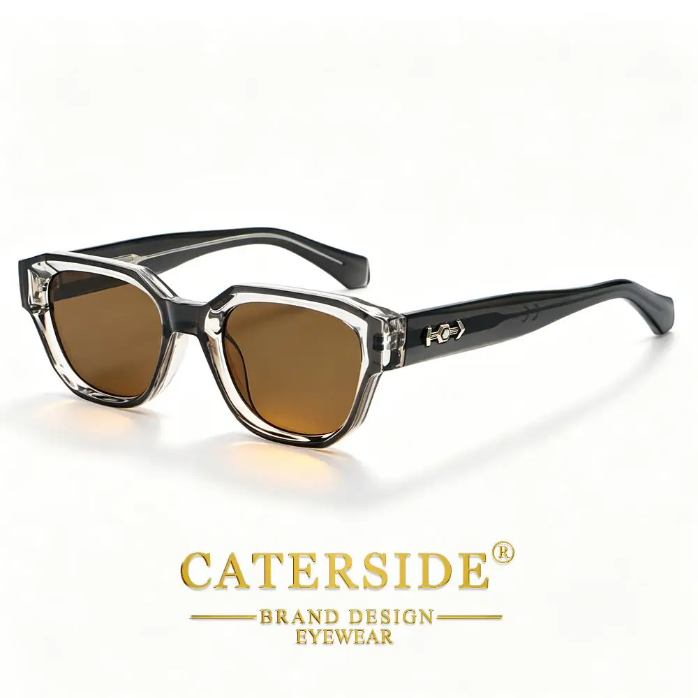 CATERSIDE Retro Herren-Sonnenbrille, quadratisch, dicker Rahmen, Bügel aus Cellulosepropionat, Sonnenbrille für Damen, Outdoor-Fahrbrille – Detail 15