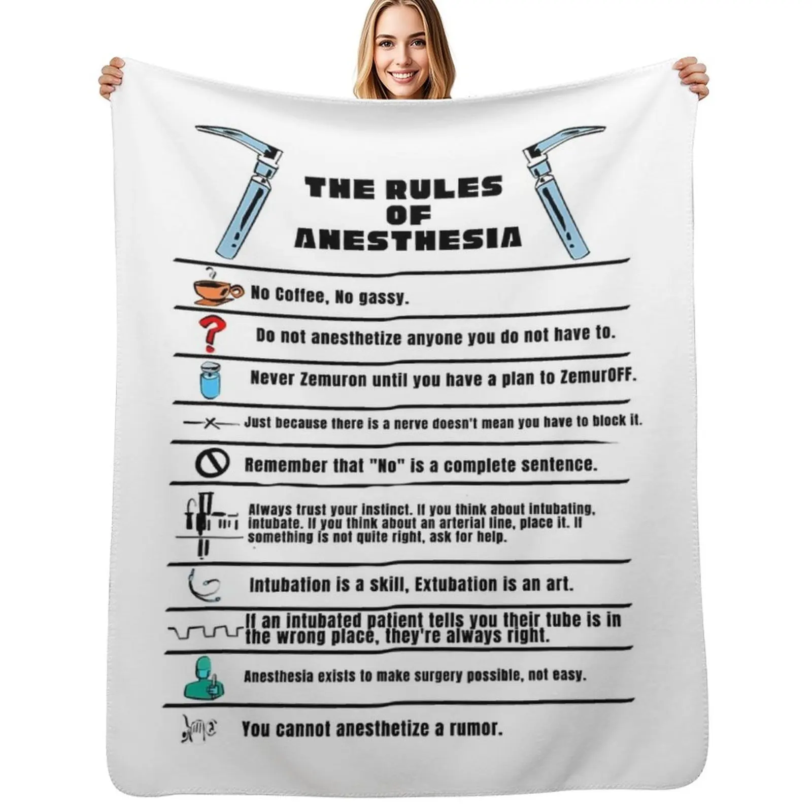 The Rules of Anesthesia Throw Blanket Blankets Sofas Of Decoration Stuffeds Soft Plush Plaid Quilt Polar Soft Plaid Blankets