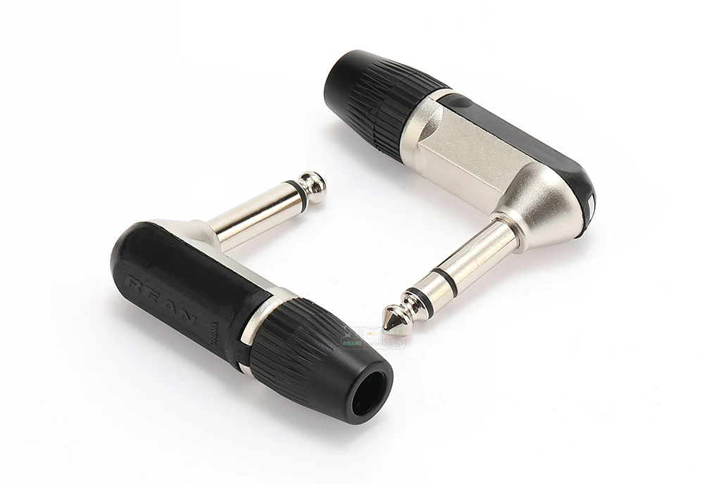 Neutrik's REAN Jack 6.35 TS TRS 90 ° L-shaped Right Angle Plug Stereo / Mono 2 3 Pole 6.5 1/4 Microphone Guitar Audio NYS207 208