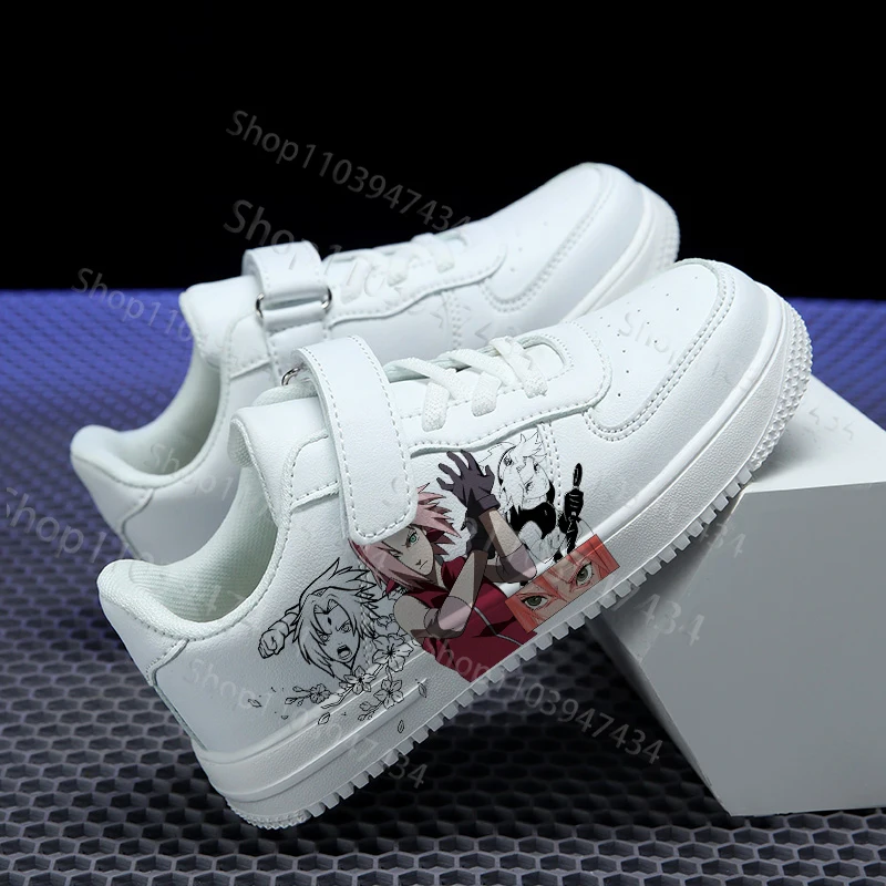 

Unisex Naruto Haruno Sakura Youth Children Sneakers Pink Print High Quality Girls Campus Walking Board Shoes Chaussure Niña