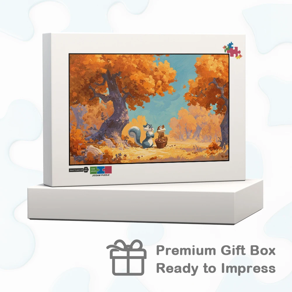 Chip en Dale Verzamelen Eikels Legzagen Disney DIY Puzzel Disney Speelse Herfst Middag Legpuzzels Speelgoed Helder Oranje Bomen Puzzels