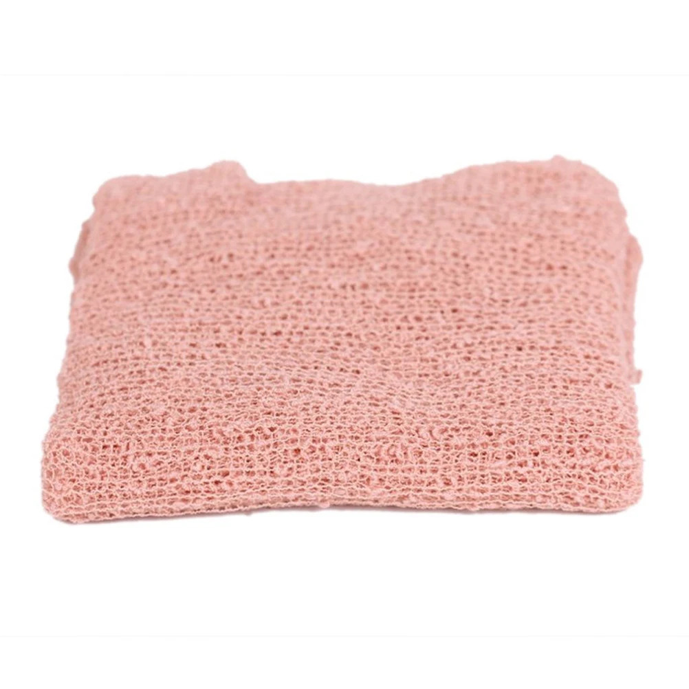 

Baby Photography Props Pure Cotton Elastic Wrap Bed Stretch Pink Infant Blanket Crib
