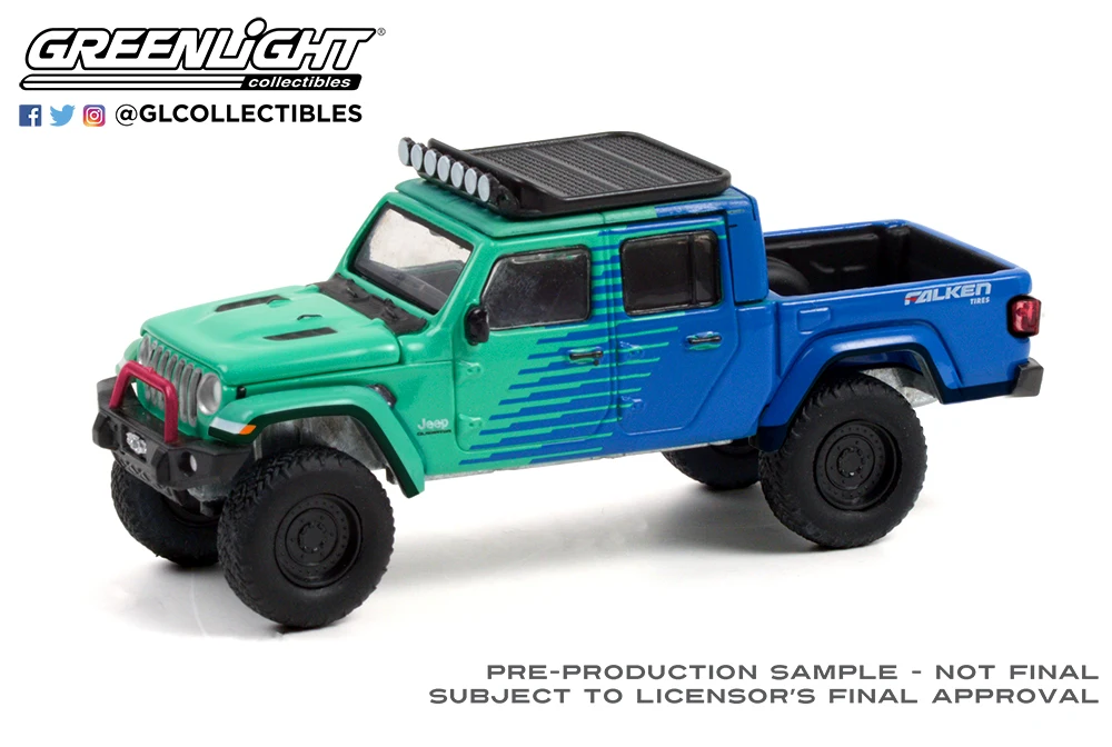 GreenLight 1/64 2021 Jeep Gladiator falken  Collector Edition Metal Diecast Model Race Car Kids Toys Gift